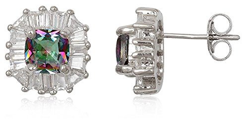 EYS JEWELRY Ohrstecker Damen 925 Sterling Silber Mystic Topas bunt Damen-Ohrringe