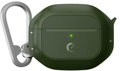 KeyBudz ElementProof für AirPods 3. Generation, Case mit Schloss, vollständig wasserdichtes Case, robuster Schutz, Hartschalenhülle, Karabiner für AirPods Gen 3 - Grün Dunkelgrün