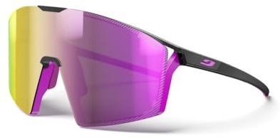 Julbo Unisex Edge Sonnenbrille, Matt Schwarz/Rosa, One Size