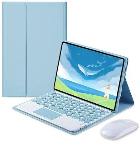 EMFYL Fortunate Accessori for Amazon Fire HD 10 2021 10.1 Pollici, Tastiera touchpad Caso Wireless Tastiera Bluetooth Mouse for Amazon Fire HD 10. più (Colore : Blue Touchpad Mouse)