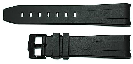 AIMVALUE Bracelet de montre en caoutchouc pour swatch x Omega Moonswatch compatible noir bleu foncé rose marron rouge vert orange blanc boucle courbe de 20 mm avec boucle noire, 20 mm, Caoutchouc