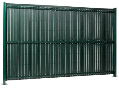 Gardenode Easy Clôture Kit Occultation Lattes PVC pour Panneau Rigide Maille 55 H 1m23 L 2m50 Vert