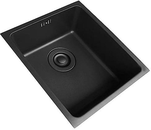 Fregadero De Cocina Negro Fregadero De Acero Inoxidable Fregadero De Bar Fregadero Bajo Encimera Mini Fregadero De Esquina De Café Resistente Al Aceite Fácil De Limpiar (S : 34x38x18cm)