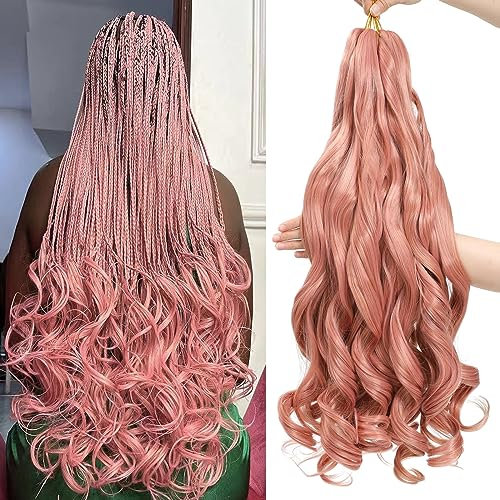 DT CHERYL French Curls Braiding Hair 8 Pack Pre-Stretched Loose Wave Curly Braids Hair Extensions 75g/Pack French Curly Synthetic