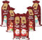 6pcs Christmas Wine Bottle Gift Bags Burlap Drawstring Bottle Bags for Wine Christmas Bottle Bags for Wine Cute Santa Claus Snowman Elk
