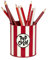 Balvi Pot à Crayons Popcorn Couleur Rouge et Beige Métal