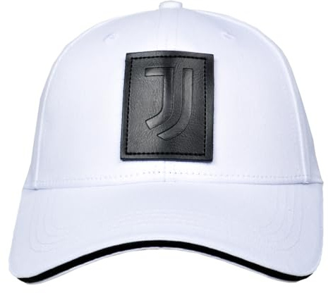 Cappello Baseball Adulto Bianco con Logo in Pelle e Ricamo, Prodotto Ufficiale Juventus 133192 Juve