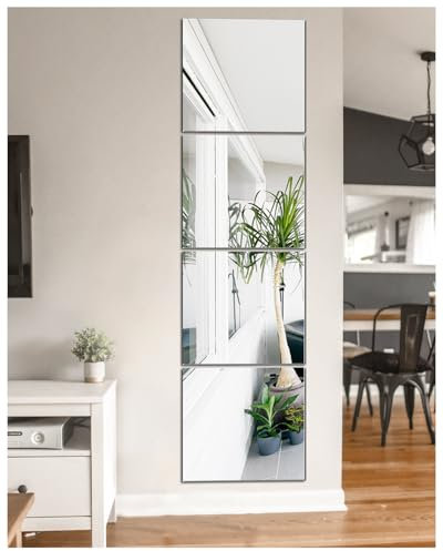 JMITHA Spiegelfliesen Selbstklebend HD Spiegel Glasspiegel Spiegelfliesen Wandspiegel Selbstklebende Fliesenspiegel Spiegel Wandaufkleber Deko Spiegel zum Aufkleben auf Schrank Tür Wohnzimmer Wand