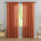 Leinen-Vorhänge mit Schlaufen, rostgebranntes Orange, 233,9 cm lang, 2-teiliges Set für Wohnzimmer, Boho, energiesparend, halbsichtbar, durchscheinende Vorhänge mit Tasche, Lichtfilterung für