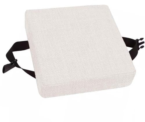 Xpnit Cojín suave antideslizante para silla, cojín de asiento de taburete con hebilla antideslizante, almohadilla gruesa para asiento de silla para interiores y exteriores (35 x 35 x 3 cm, blanco)