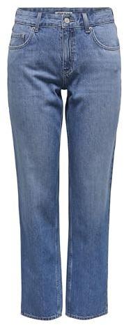 ONLY Female Straight-Fit Jeans ONLLUMI Mittlere Taille Hohe Taille Jeans | Straight fit jeans