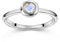 Materia Damen Ring Silber 925 mit Mondstein weiß - Silberring mit Edelstein eckig SR-149-60
