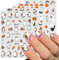 JMEOWIO 9 Sheets Halloween Nail Art Stickers Decals Self-Adhesive Star Cute Ghost Nail Supplies Nail Art Design Decoration Accessories