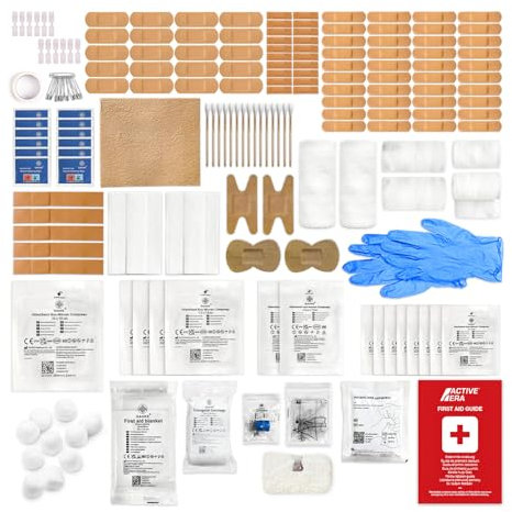 Active Era Premium Nachfüllset für Erste Hilfe Set - 180-teilige Notfall Ausrüstung inkl. Plaster, Kaltkompressen, Rettungsdecke für Zuhause, Büro, Reise oder als Erste Hilfe Set Outdoor