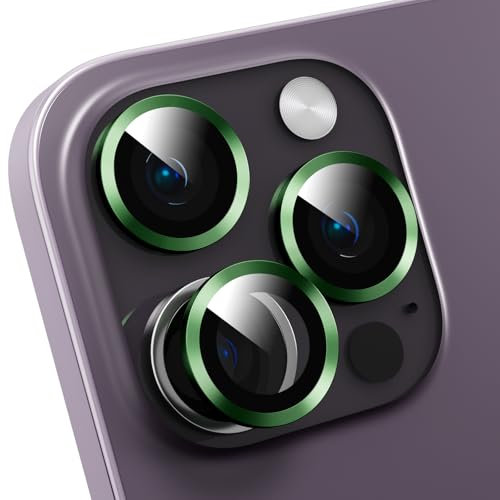 GANGANPRO Pellicola Protettiva per Obiettivo Fotocamera Compatibile con iPhone 13 Pro/iPhone 13 Pro Max,Resistente Graffi,HD Trasparente Obiettivo Vetro Temperato Protettiva Cover - Verde