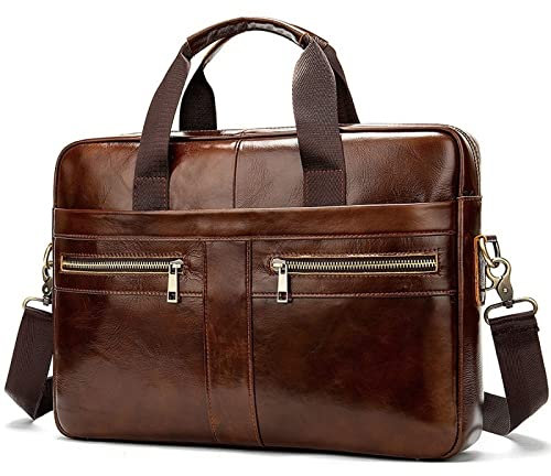 CHDWEY Cartella per Uomo Bag MenGenuine Leather Briefcase Male Man Laptop Bag Natural Leather for Men Messenger Bags MenBriefcases