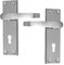 Satin Nickel Victorian Straight Door Handles - Interior Lock Set With Back Plate, 150 x 42mm, Multipack