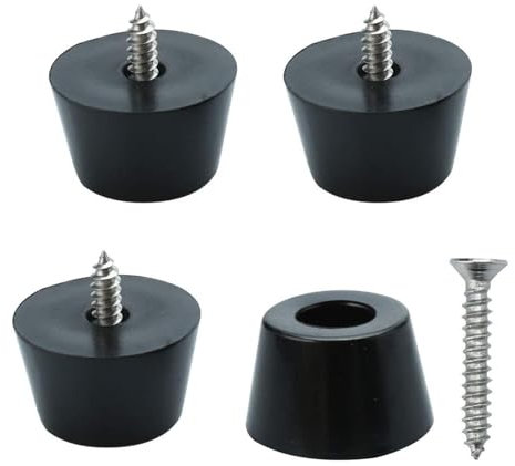 4pcs Rubber Feet Bumper Furniture Table Amplifier Speaker Cabinet Floor Protector Desk Printer Leg Pads with Screws, D24x20xH15mm