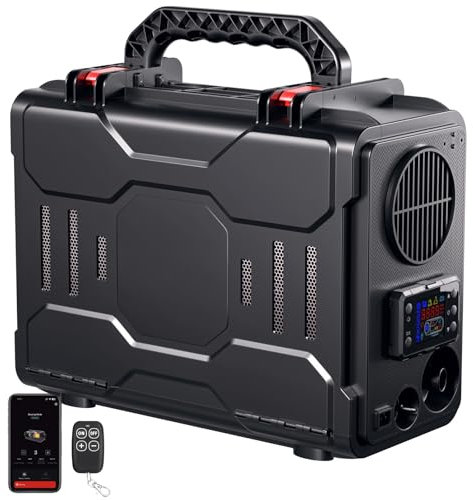 HCALORY (KROAK) 12V/24V Tragbare Diesel-Standheizung, 8KW All-in-One Diesel Luftheizung, Bluetooth APP-Steuerung und LCD-Display für Autos, LKWs, Boote, Busse und Wohnmobile