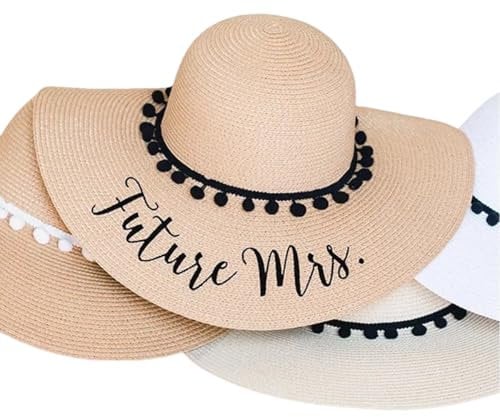 Personalisierter Text Damen Strohhut Mit Breiter Krempe, Floppy, Faltbare Rollkappe, Strand-Sommerhüte, Personalisierter Text Damen Strohhut, Sommer-Strand-Sonnenhut, Sonnenblende-Hut For Reisen