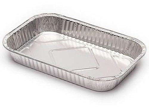 Monouso | 100 Bandejas de Aluminio Desechable, 28,3x18,6cm, 1250ml, Repostería, Comida, Apto para Horno, Microondas, Resistentes, Barbacoa, Parrilla, Picnic
