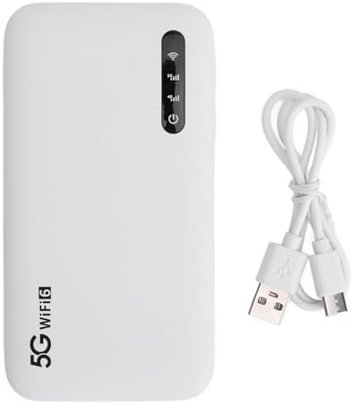 Router portatile 5G Wi-Fi 6 Hotspot, Internet mobile ad alta velocità, supporta 16 dispositivi, 6100 mAh, con slot per scheda SIM, ideale per telefono e tablet, ideale per viaggi