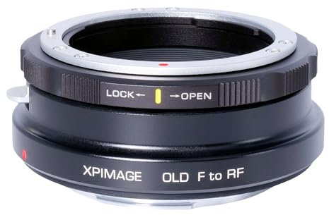 XPIMAGE Anello adattatore per obiettivo Nikon F su fotocamera Canon EOS RF senza controllo dell'apertura