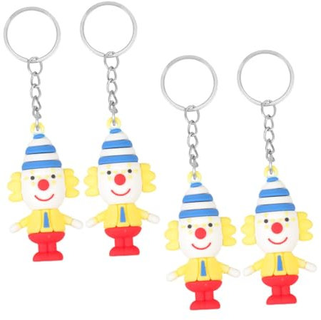 BESPORTBLE Niedliche Clown Schlüsselanhänger Vielseitige Taschenanhänger 4 Stück als Dekorative Tasche Decor aus Zinklegierung und Polyethylen und Geschenk für Geburtstag