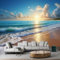 Tapete, Motiv: blaues Meer, goldener Strand, Sonnenlicht, zum Abziehen und Aufkleben, abnehmbares, selbstklebendes Wandbild für Wohnzimmer, Schlafzimmer und tropische Dekoration