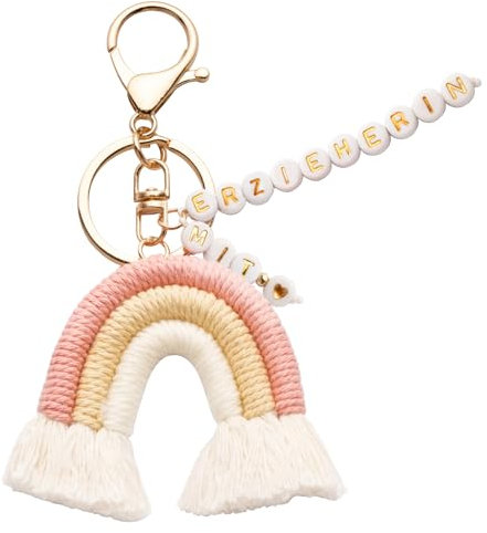 BOFUNX Schlüsselanhänger Erzieherin mit Herz, Erzieherin Geschenk Schlüsselanhänger für Kita Kindergarten Abschiedsgeschenk Erzieherin Danke Geschenk