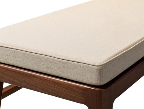 VEAI Outdoor Bankkissen Bankauflage Stuhlkissen 150cm/120cm/100cm/80cm/200cmX40/50CM,Rutschfestes Bank Sitzkissen für Gartenbank, Terrasse, Esstisch, Bank, Drinnen(Beige,120x40x5cm)
