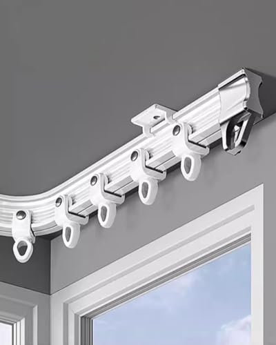 Système de rail de rideau de plafond flexible et pliable pour baies vitrées, rideaux occultants, portes et camping-cars