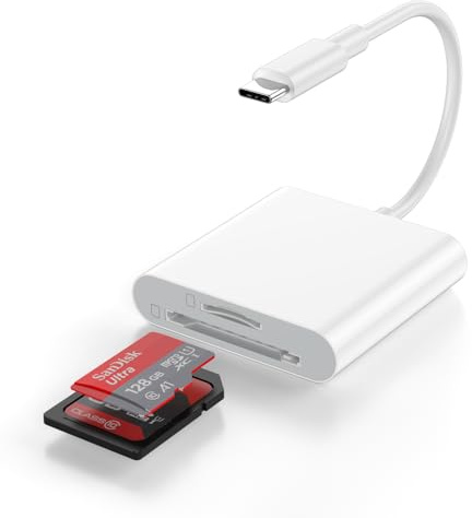 USB C SD Card Reader for iPhone 17 16 15, USB Type C Dual Card Slots SD/TF | Camera Memory Card Reader for iPhone 17 16 15 Pro Max 15 Plus/iPad Pro/MacBook Pro/Air Laptop Android, Plug & Play