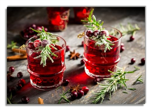 Wallario selbstklebendes Poster - Winterlicher Cranberry-Punsch mit Rosmarin, Aufkleber in Premiumqualität, Klebefolie Größe: 70 x 100 cm (Riesenposter)