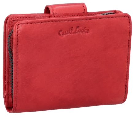 Gusti Leder Geldbörse Herren Avni - RFID Schutz Portemonnaie Damen Herren - Vintage Geldbeutel Herren mit vielen Kartenfächern - Kleines Portemonnaie - Rot