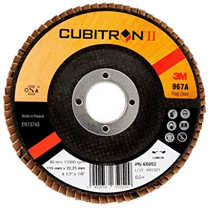 3M Cubitron II Fächerschleifscheibe 967A, 115 mm, 22,23 mm, 60+, konisch, 10 Stück / Karton