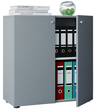 VCM Büroschrank 70x40x74 cm 2 Türen 2 Fächer Aktenschrank Standschrank | Geschlossener Stauraum für Akten und Ordner - Arbeitszimmer oder Studierzimmer - Berufstätige und Studierende - Holzwerkstoff