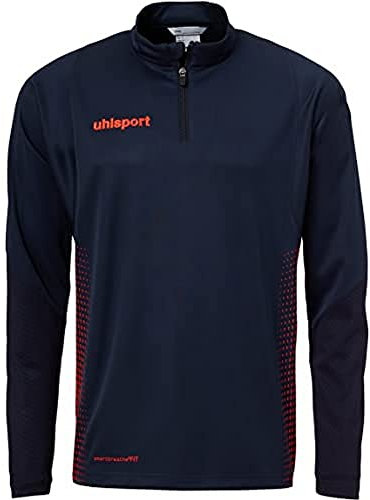 Uhlsport Herren Herren Sweatshirt Score 1/4 Zip Top, Marine/Fluo rot, M, 100214610