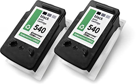 2X Müller Printware Patronen kompatibel für Canon MG 2140 2150 2250 2255 3140 3150 3155 3250 3255 3550 3650 4140 4150 4250 ersetzt PG540XL BK