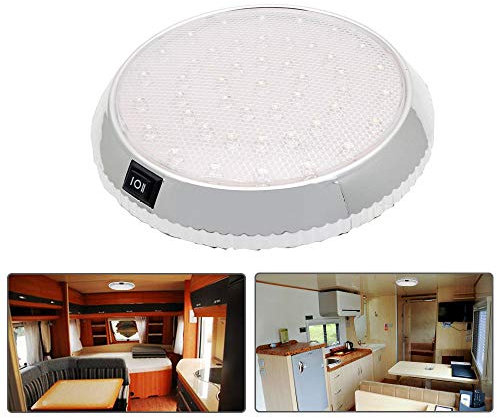Maso - Luz interior de coche, 12 V CC, 46 LED, para techo, con interruptor de encendido/apagado, para caravana, autocaravana, barco, cocina, sala de estar