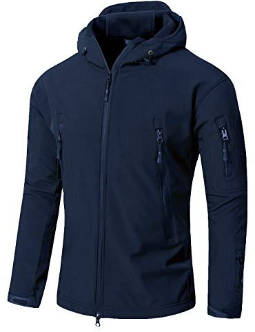 YFNT Tattico Softshell in Pile Giacca Mimetica Militare con Cappuccio Campeggio d'escursione Esterno Caldo del Rivestimento Cappotto Antivento Impermeabile Giacche da Sci Giacca
