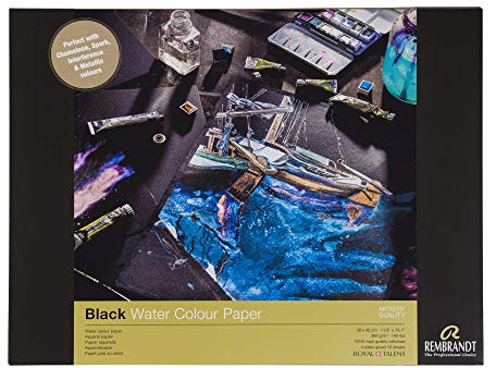Rembrandt Professional Noir Bloc de papier aquarelle | 360 g/m², 10 feuilles | 30 x 40 cm