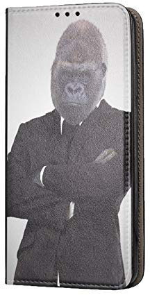 KX-Mobile Hülle für iPhone 7/8 / SE 2020 Handyhülle Motiv 1184 AFFE Gorilla Schwarz Braun Premium Smart aus Kunstleder einseitig Bedruckt HandyCover Handyhülle für iPhone 7/8 / SE 2020 Hülle