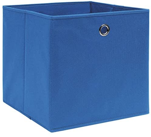 vidaXL 4X Aufbewahrungsbox Zusammenklappbar Spielkiste Regalkorb Faltkiste Korb Kinderbox Box Kiste Faltbox Vliesstoff 28x28x28cm Blau