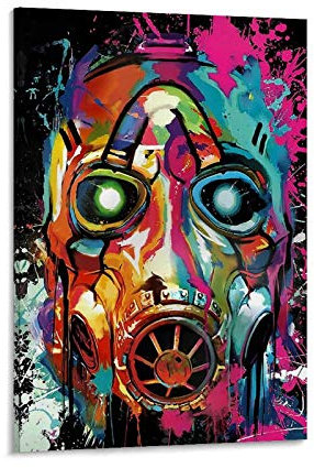 TOUKUI Borderlands 3 Colorful Psycho Poster dekorative Malerei Leinwand Wandkunst Wohnzimmer Poster Schlafzimmer Malerei 12x18inch(30x45cm)