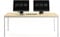 furni24 Schreibtisch-Stahl 140x70x75cm, Eiche, TÜV/GS-Einfache Montage, Arbeitstisch, Bürotisch, Küchentisch, Esstisch, Druckertisch Büro-Möbel Arbeitszimmer Computertisch Gaming-Tisch Mehrzwecktisch