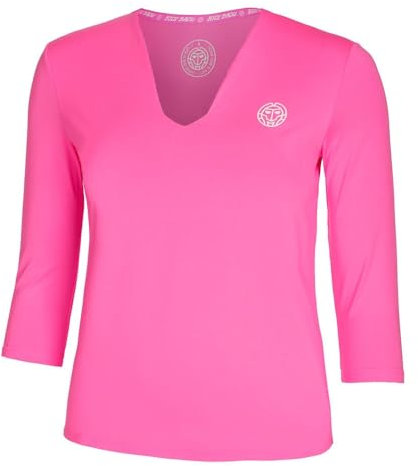 BIDI BADU Damen Crew V-Neck Longsleeve - pink, Größe:XL