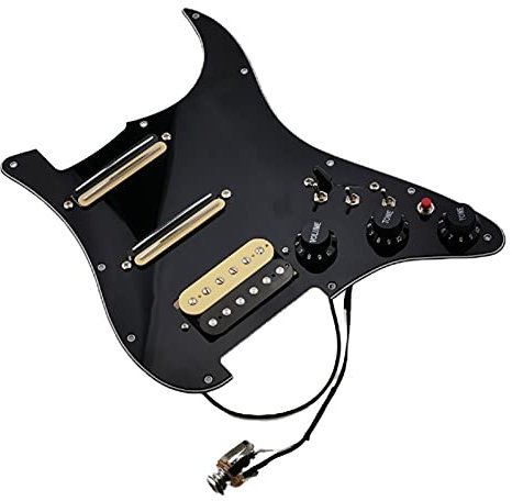 Gitarren-Pickups. HSS PREWIRED PICKGUARD Pickups Alnico V Humbucker Pickup Gitarre Kabelbaum Mini Einzelkürzung Set Zebra für Strat Guitar Pickup