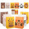 Bäcker & Lecker 12 Stück Tiere Papiertüten bunte Geschenktüten Kraftpapier zum befüllen Mitgebsel geschenkverpackung tüten mit Henkel mit 12 PCS Aufkleber für Kindergeburtstag Feiern