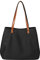 FANDARE Vintage Handtaschen Damen Schultertasche Henkeltasche Tragetasche Wasserdicht Nylon Frauen Schulranzen Arbeitstasche für 15 Zoll Laptop Reisen Arbeit Schwarz M